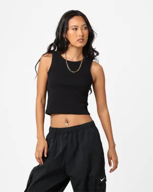 AS Colour Women's Organic Rib Crop Tank Top Black