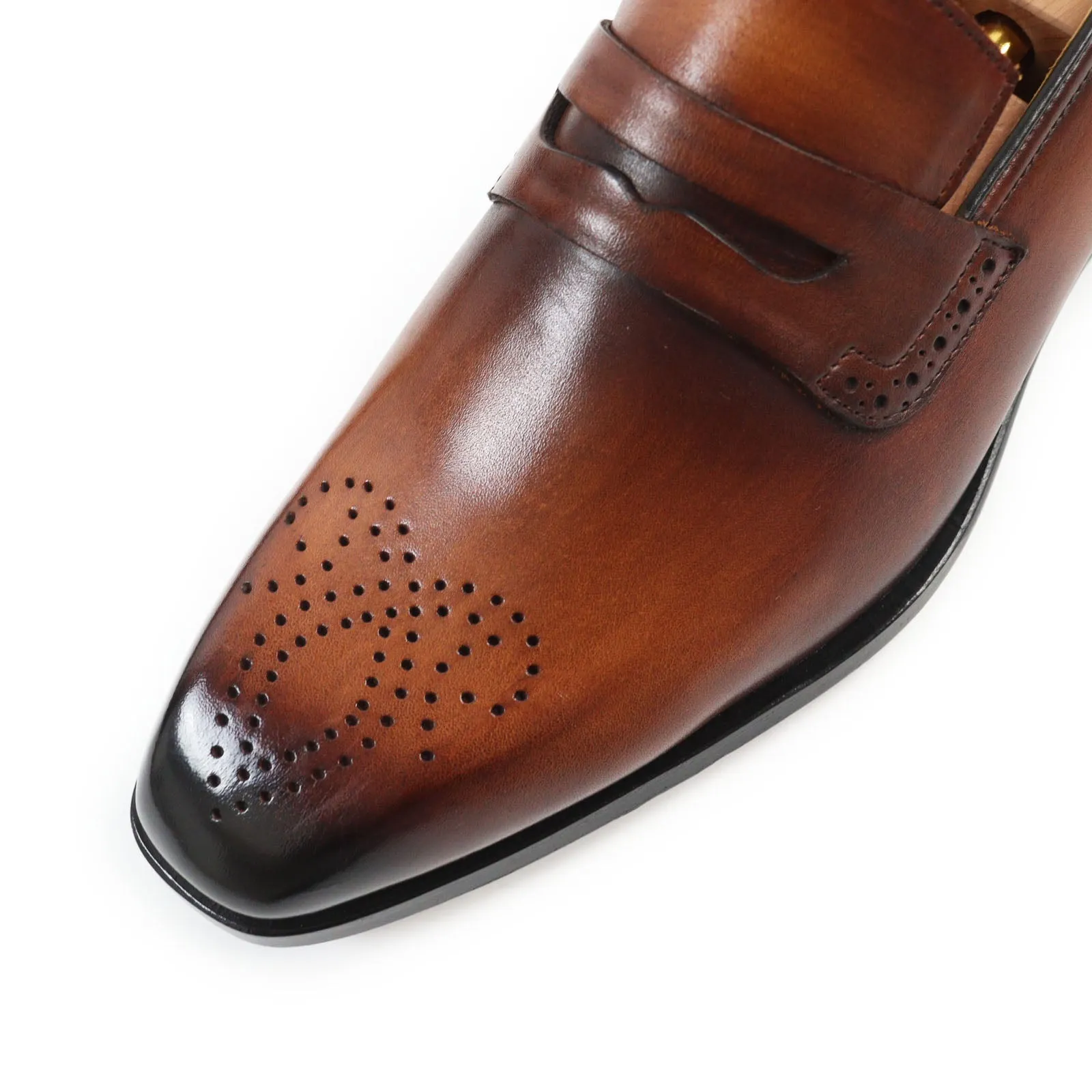 Berluti Medallion Coin Leather Loafers Brown 8