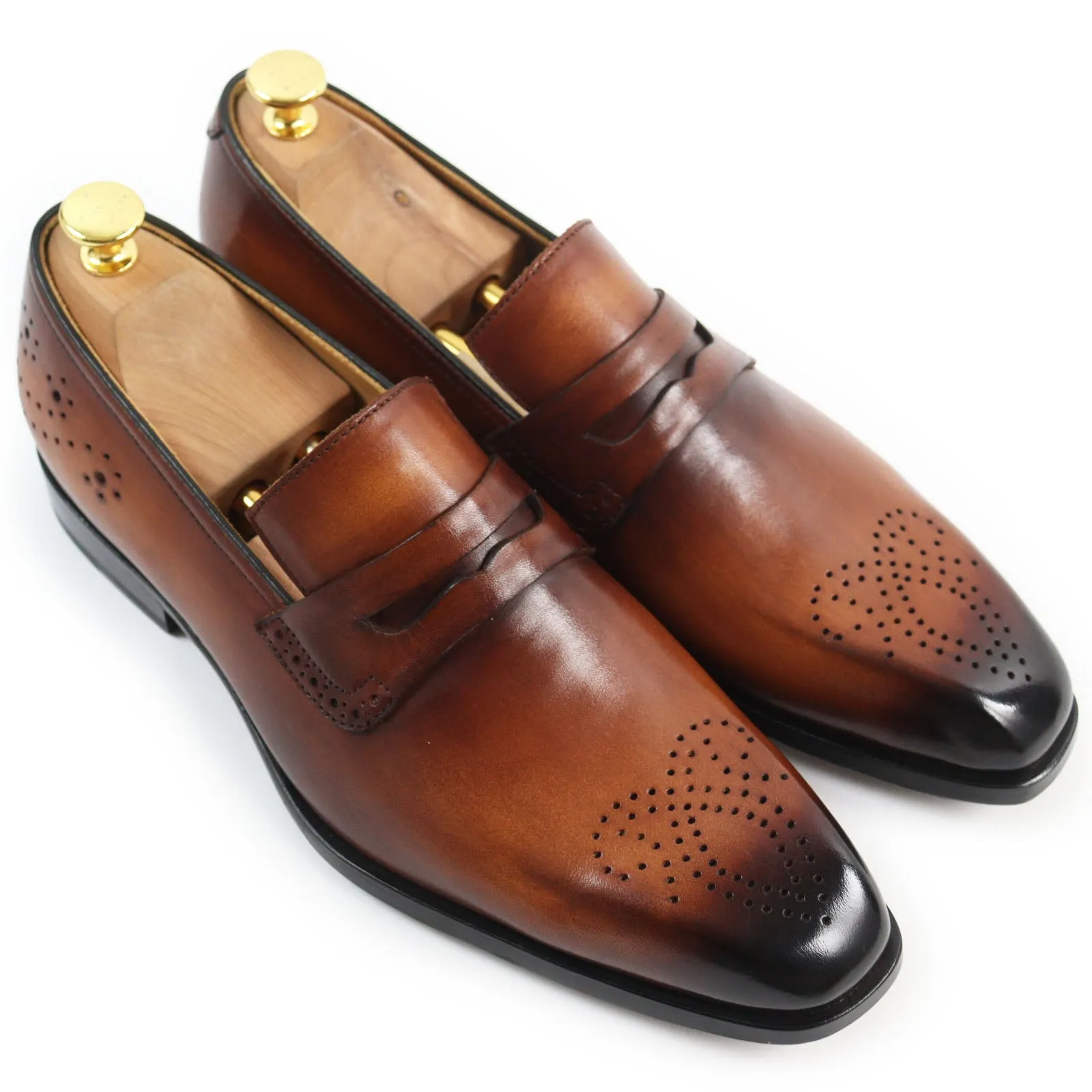 Berluti Medallion Coin Leather Loafers Brown 8