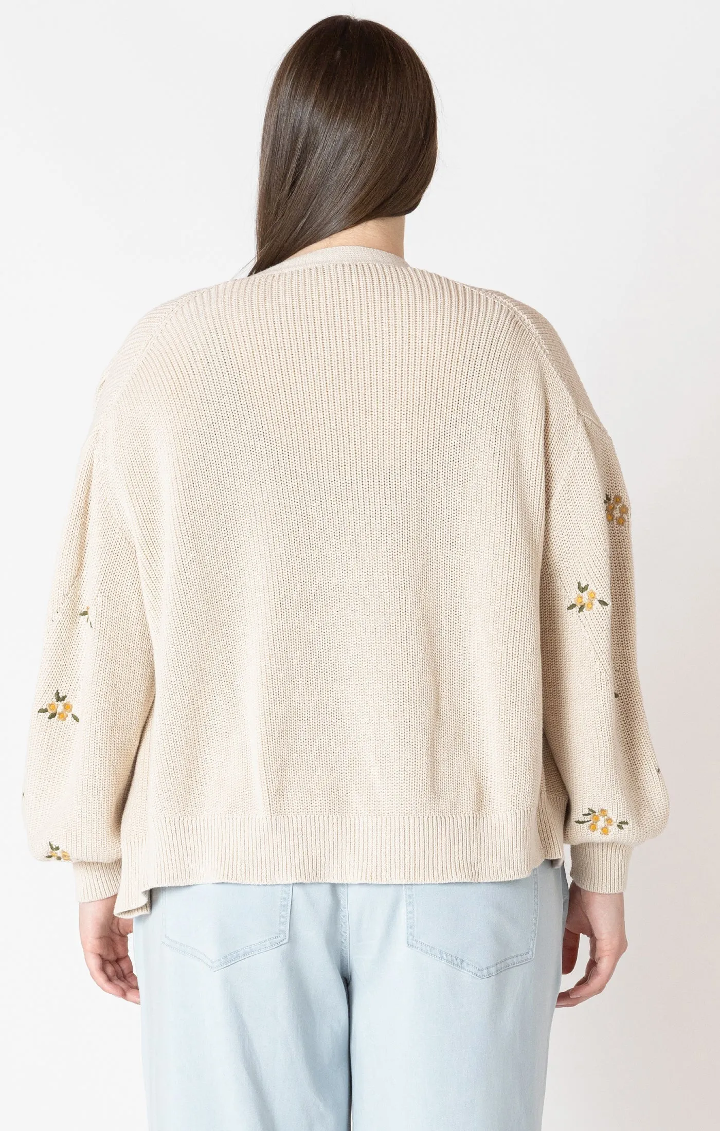 DEX Embroidered Cardigan || Natural