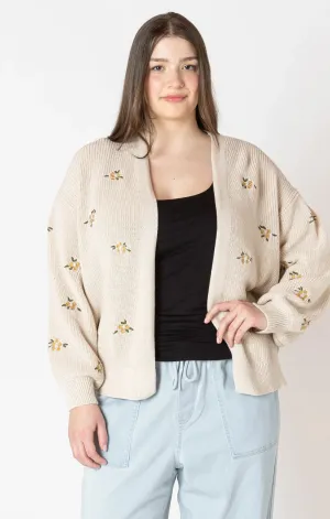 DEX Embroidered Cardigan || Natural