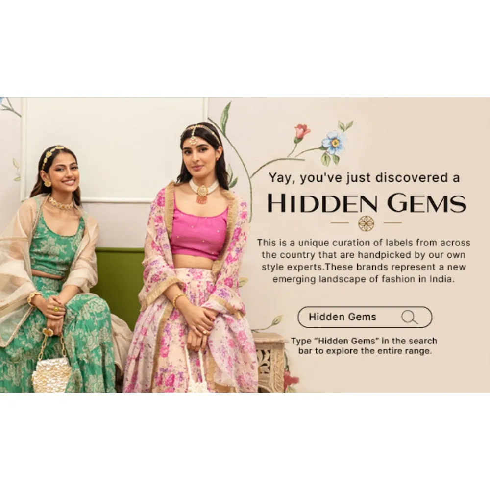 MONK & MEI Asin Chikankari High Low Top & Slit Pants (Set of 2)