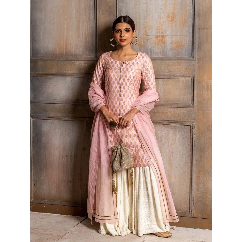 MONK & MEI Kumudini-Short Kurta Sharara and Dupatta (Set of 3)