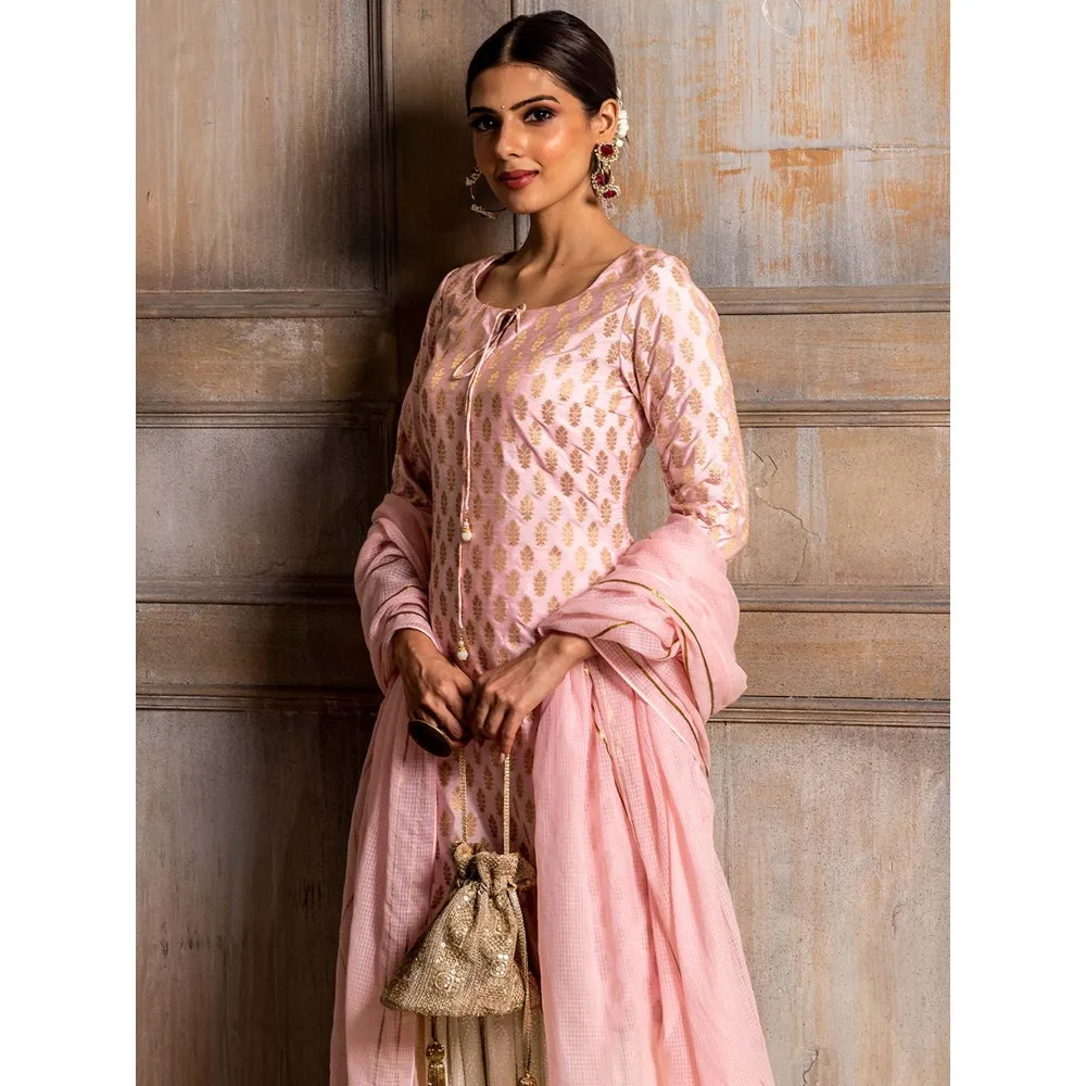 MONK & MEI Kumudini-Short Kurta Sharara and Dupatta (Set of 3)