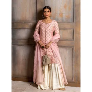 MONK & MEI Kumudini-Short Kurta Sharara and Dupatta (Set of 3)