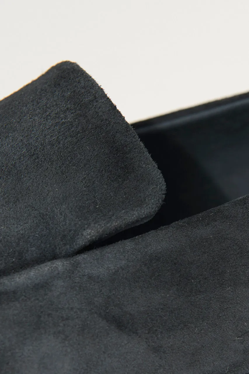 Navy Blue Suede Preowned Moccasin Loafers