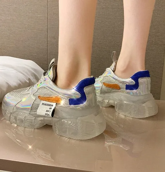 Semi Gloss Fashion Transparent Sneakers