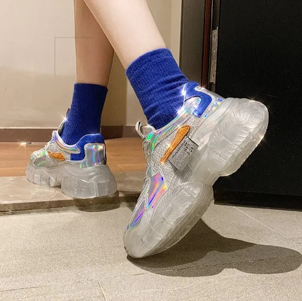 Semi Gloss Fashion Transparent Sneakers