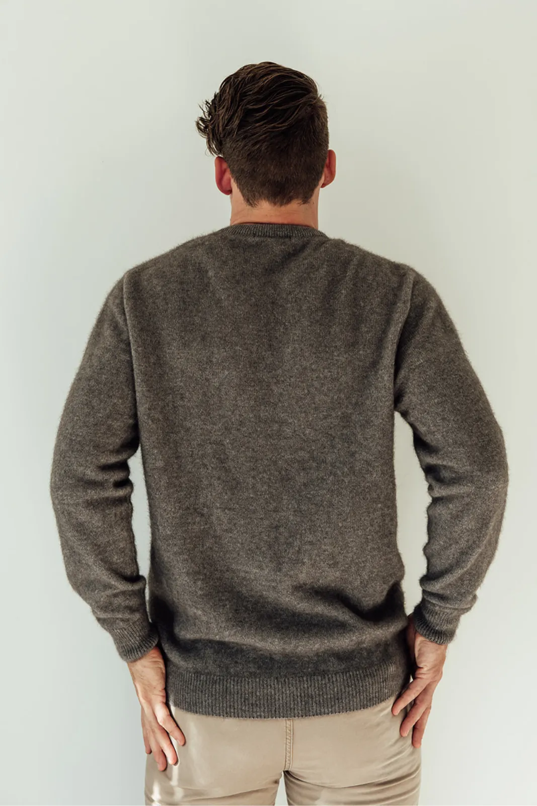 The Men's Possum Merino Crew - Shale Grey