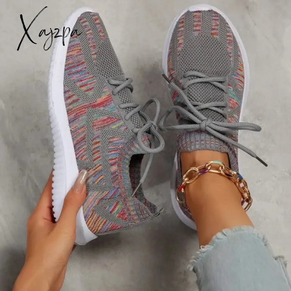 Xajzpa - Black Casual Sportswear Daily Patchwork Frenulum Round Comfortable Out Door Shoes
